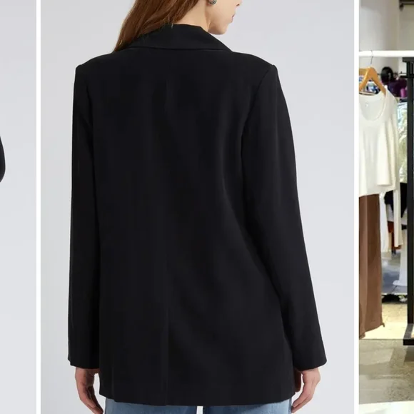 Open Edit Black Oversized Blazer Medium Nordstrom - Picture 3 of 5